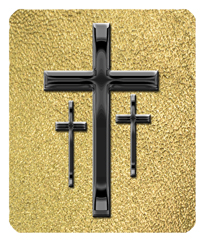 Black 3 Crosses Shimmer Gold